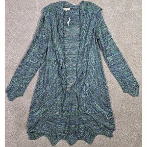 Song N Spirit Shawl Collar Cardigan Long Open Front Lightweight Crochet Beach L
